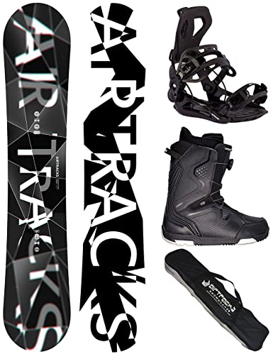 Airtracks Snowboard Set - Wide Board Refractions Game 161 - Softbindung Master - Softboots Strong ATOP 45 - SB Bag