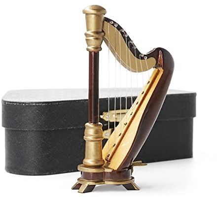 Odoria Harpe Miniature 1/12 Instrument de Musique Accessoire Maison de Poupée