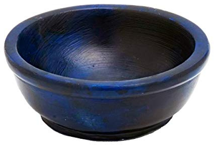 NKlaus Bol d'encens Bleu Encensoir 6,5cm de diamètre Déco Bol en stéatite Encensoir en stéatite 7512