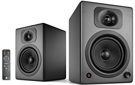 wavemaster TWO NEO stone gray – Regallautsprecher-System (60 Watt) mit Bluetooth-Streaming, digitalen Anschlüssen und IR-Fernbedienung Aktiv-Boxen Nutzung für TV/Tablet/Smartphone, dunkelgrau (66364)