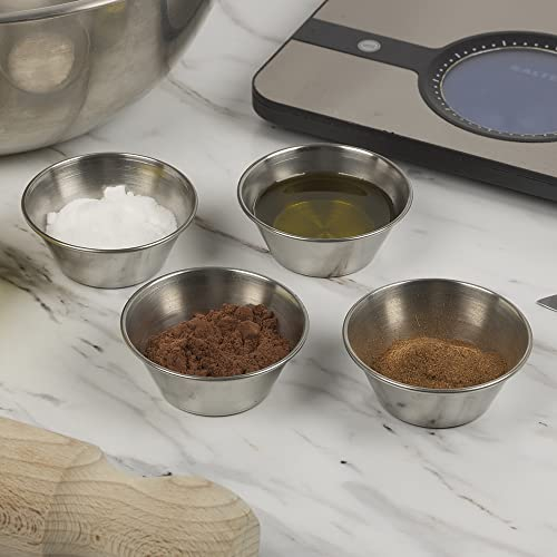 URBNLIVING Set of 24 Stainless Steel Stackable Ramekins - Small 50ml Bowls for Snacks, Sauces, Dips