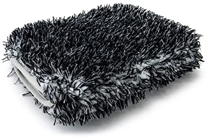 Autofiber Wash Monster Plush Car Wash Pad, Soft & Plush Absorbent Microfiber Fibers, Large Fits in Bucket - Pack of 1 (9 inch x 7 inch) Black