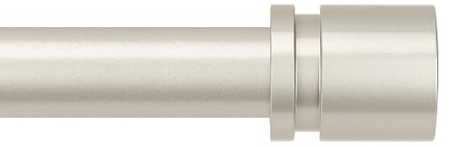 Byondeth Curtain Rods for Windows 16 to 144 Inches Adjustable Length 1 Inch Diameter Window Curtain Rod with Aluminium End Cap, Brushed Nickel