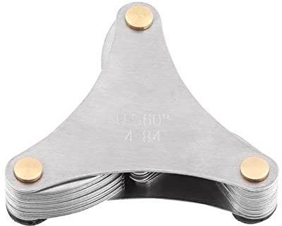 ANKROYU Edelstahl Gewindelehre, Metrische Gewindeschablonen, 55-Grad Whitworth Gewinde und metrischem 60-Grad Gewinde, Präzisionsprüflehre für Schraubengewinde, Schraubengewinde Messgerät