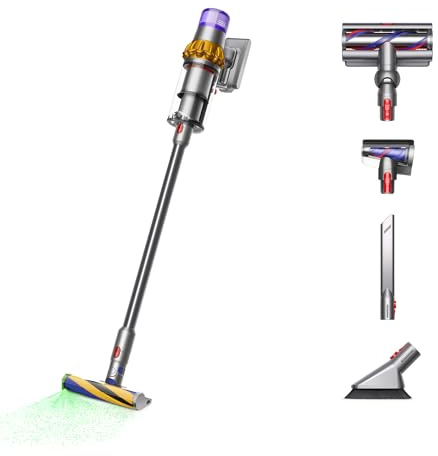 Dyson V15 Detect Plus Cordless Vacuum, Illumination Reveals dust, 240AW, 3 Power Modes, Up to 60 Minutes,² Deep Cleans Hard Floors and Carpets, Detangles pet Hair, Converts to Handheld