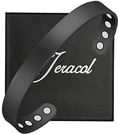 Jeracol Copper Bracelets for Men Women,99% Soild Copper Magnetic Bracelets Cuff Bangle ultra strength Magnets, Brazaletes Jewelry with Gift Box(black)