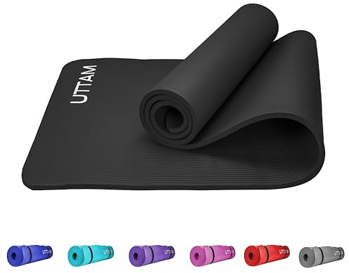 ZANGCO Yoga Mat - Multi-Purpose Extra Thick BNR Foam Exercise Mats, Suitable for Stretching, Pilates, Resistance Workout & Therapy, Home & Gym Equipment Accessory for Men Women Kids- 183X60CM (Black)