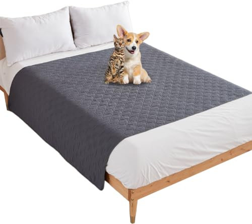 YNYCIPZ Mantas para Camas para Perros,Manta para Mascotas, Manta para Perros, colchón Impermeable y Antideslizante, Protector de sofá, 100 * 127cm (Gris Oscuro)