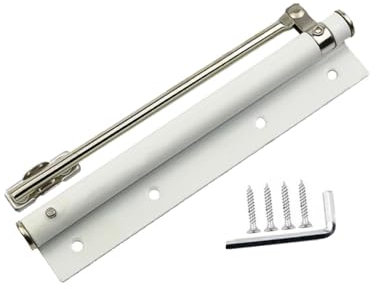 F Fityle Ferme-porte automatique à ressort, silencieux, Installation facile, charnière de porte, robuste, pour chambre à coucher, maison résidentielle, Blanc