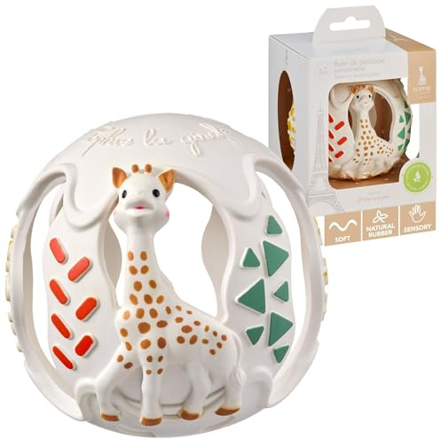 Sophie la Girafe Balle de Dentition Sensorielle - Jouet en Caoutchouc Naturel - Éveil Tactile et Soulagement des Gencives - Sans BPA - Dès 3 Mois