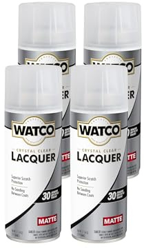 Watco 330122-4PK Lacquer Clear Wood Finish Spray, 11.25 oz, Clear Matte, 4 Pack