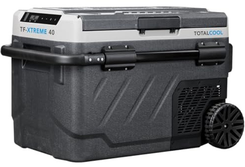 TF-XTREME Portable Refrigerator Fridge Freezer - 12V Electric Car Fridge Cooler for Camping - Motorhome Cool Box 24V Off-Grid Fishing Picnic Van Coolbox Grey 40L