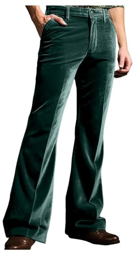 RUMAOZIA Herren Samt Schlaghose 70er Jahre Karneval Disco Outfits Ausgestellte Glockenhose Hose Elastischer Bund und Atmungsaktive Lange Hosen Übergröße Retro Hippie Hosen Outdoor Sporthose