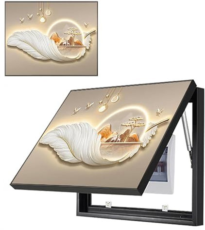 NZVZGKTNTW Electric Meter Box Cover,Meter Box Decorative Painting,Hide Distribution Box Panel Wall Hanging Painting,with Hydraulic Rod Supports(A,55x45cm/21.7x17.7inch)