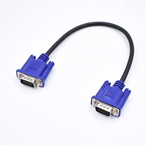 10st / parti 30cm VGA SVGA Övervaka projektor HDB15 Man till manlig förlängning HDTV VGA Dator-TV-skärmens kort kabel(0.5m)