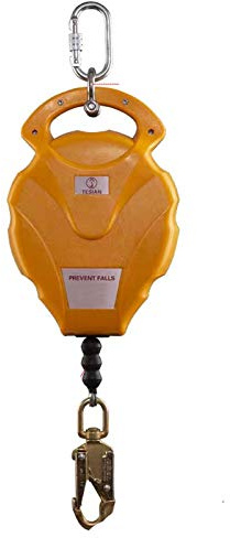 Imbracatura anticaduta Retrattile, Dispositivo anticaduta da 10 m/15 m, Kit di Protezione anticaduta per tetti e impalcature, Retrattile, Cavo e connettore in Lega di Acciaio, PRO