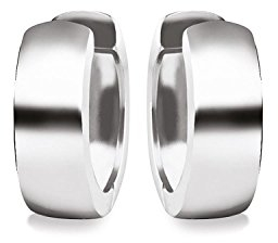 Klassische Creolen Silber 925 Ohrringe Klappcreolen inkl. Luxusetui + Ohrstecker Silbercreolen Kreolen Ohrschmuck Silberohrstecker Klappkreolen für Damen kleine Ohrhänger schlicht FF494 SS925