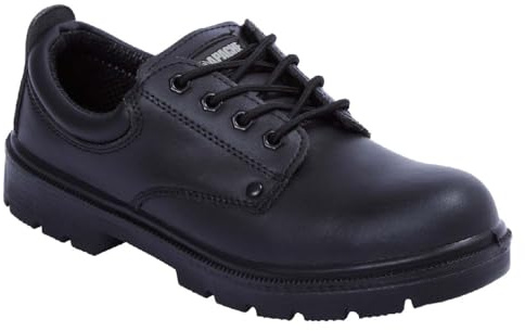 Apache Ap306 Safety Shoe | Size 8 | Black Leather | Steel Toe Cap | Water Resistant | Midsole Protection | S3 and SRA Safety Approved