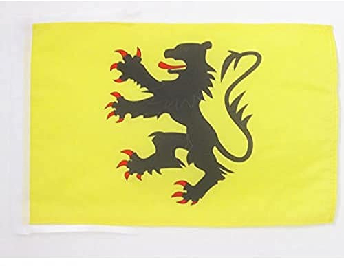 AZ FLAG - Drapeau Province de la Flandre française - 45x30 cm - Pavillon Flamand - France 100% Polyester Avec Deux Cordelettes - 20g