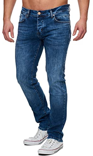 Tazzio jeans herr slim fit stretch jeans byxor denim 16531, blå, 29W / 34L