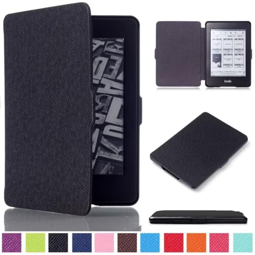 MOKASE Case for 6 Kindle Paperwhite 5th/6th/7th Generation 2012-2016 | Durable PU Leather Case with Auto Sleep/Wake & Hand Strap for 6 inch Kindle Paperwhite 5th/6th/7th Generation, Black