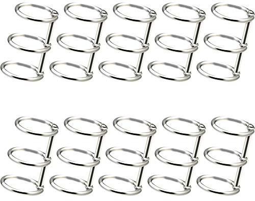 10 Pieces 3 Ring Metal Loose Leaf Binders Book Rings with 20 mm Inner Diameter for DIY Travel Diary, Photo Album, Binding Spines Combs (Silver)