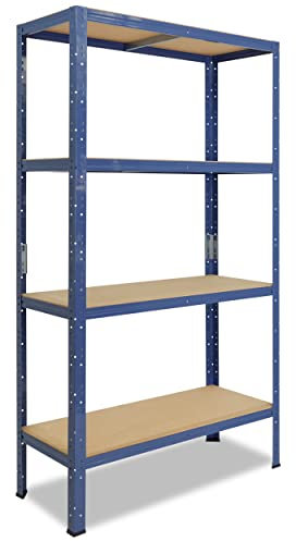 shelfplaza® 155x60x45cm HOME Schwerlastregal blau/Metallregal mit 4 Böden/Kellerregal Metall, Garagenregal, Werkstattregal oder Regal Lagerregal/Steckregal Metall mit 175kg Tragkraft