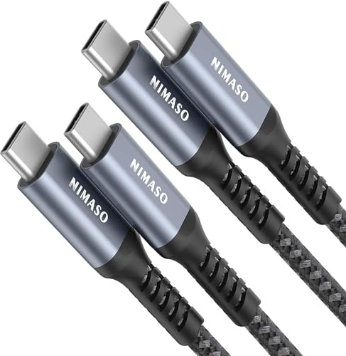 NIMASO USB C Cable [2-Pack 2M],USB C to USB C Cable 60W 3A Type C to Type C PD Fast Charging Charger Lead for Samsung Galaxy S21 Ultra S20/Note 20 5G/Note10,iPad Pro 2021,MacBook,Google Pixel4/3a
