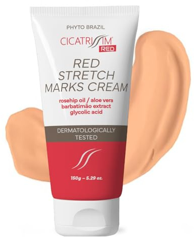 Cicatrissm Röd Stretch Mark Remover Cream - För graviditet och mage efter vård - Magsmör för borttagning av röda och lila bristmärken - Hudbehandling för att se märken borta