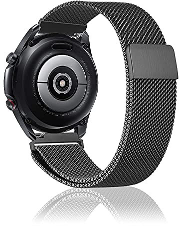Niboow 22mm Correa Para Samsung Galaxy Watch 3 45mm/Gear S3 Frontier/S3 Classic/Gear S/Galaxy Watch 46mm, Acero Inoxidabl Metal Para Xiaomi Watch 2 Pro/Watch S1/Watch S1 Active/Mi Watch-Negro