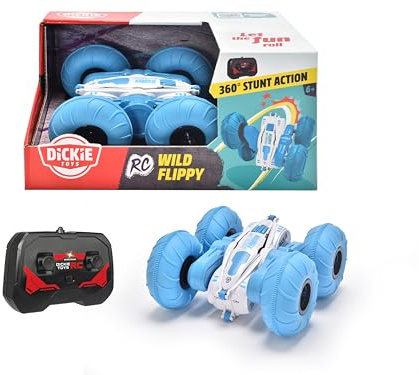 Dickie Toys - RC Auto Wild Flippy (blau) - ferngesteuertes Auto mit Rotations- und Flip-Funktion (bis 8 kmh), Spielzeug-Auto für Kinder ab 6 Jahren, 201103003