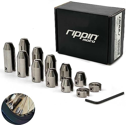 Rippin Moto 12-Pack Motorcycle Wheel Weight Kit | Premium Reusable Nickel Finish Brass Spoke Weights for Motorcycle Wheel Balancing