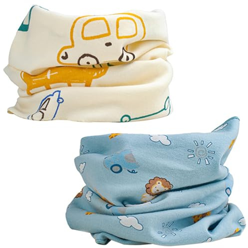 2 Stück Loop Schal Kinder,Schlauchschal Kinder,Multifunktionstuch,Halstuch Kinder,Baumwolle Halswärmer, Winddicht Warm Maske,Für Winter Herbst Frühling (B)