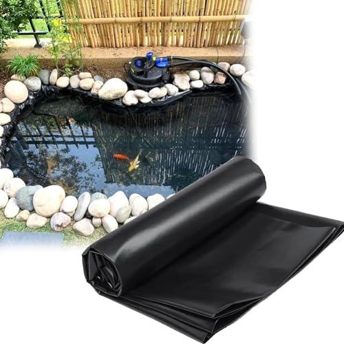 MISKYN Teichfolie,Gartenteich Teichplane,Große Fischteichfolie,Schwarze Folie Garten,Teichfolie 3X3m,Baufolie Extra Stark,Für Fischteiche,Brunnen,Wassergarten Und Wasserfall,7 * 9m