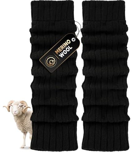 SukModen Stulpen Damer av Ylle, Mjuka Vinter Beinstulpen, Lång Benvarmare för Kvinnor Och Flickor, Andningsbar Leg Warmers I Svart Beige Grå, Enstorlek​