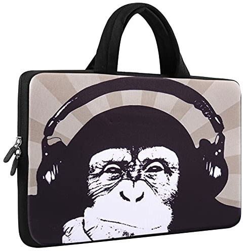 Mibbxea 15–15,6 tums laptopväska fodral sleeve, neoprenväska för dator, Chromebook, Ultrabook, notebook portfölj med handtag, kompatibel med Dell HP Lenovo ASUS Acer (Affe)
