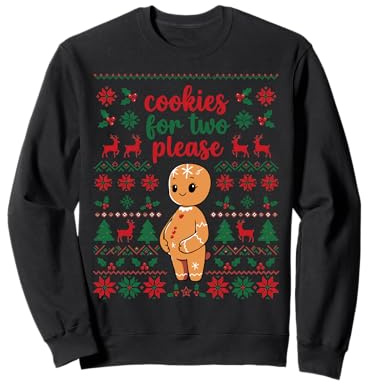 Manger des Biscuits de Noël pour Deux Annonce de Grossesse Moche Sweatshirt