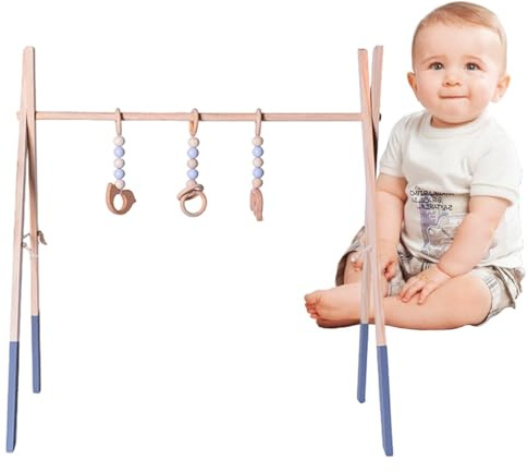 Träklädställ barn - Naturligt trä (set) Dekorativ display | Hängskena | barnklädesaffär, ställ barnklädeskläder, lekgym babyleksaker, butiksvaring