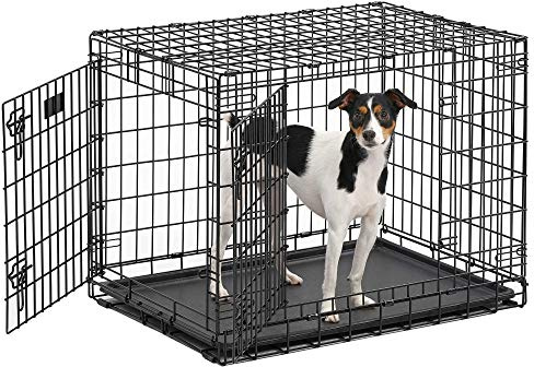 MidWest Homes for Pets - Ultima Pro Jaula para perros y mascotas de razas medianas, doble puerta, acero, gran resistencia, ultrafuerte, accesorios incluidos, 76 cm
