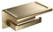 WOMAO Toilettenpapierhalter mit Ablage Gold Unterputz Wandmontage Klopapierhalter Edelstahl Gebürstet mit Bohren Handyhalter Klorollenhalter