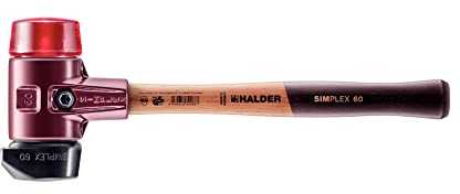 Simplex Schonhammer, Gummikomposition, mit Standfuß / Plastik; mit Tempergussgehäuse und hochwertigem Holzstiel | D=60 mm | 3026.260