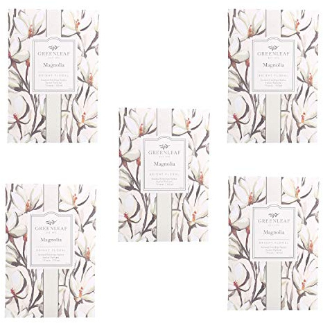 5x Greenleaf - Magnolia - Sacchetto Profumato per Cassetti | Pacchetto da 5 sacchetti 9 x 6 cm | Fragranze e profumi per la casa