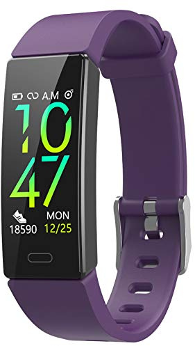 ZURURU Fitness Tracker with Blood Pressure Heart Rate Sleep Health Monitor for Men and Women, Upgraded Waterproof Activity Tracker Watch, Step Calorie Counter Pedometer Purple
