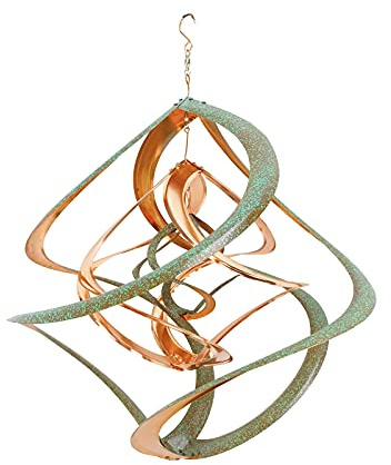 Red Carpet Studios The Original Cosmix Deluxe Helix Wind Spinner, Large 20-Inch, Triple Copper & Patina