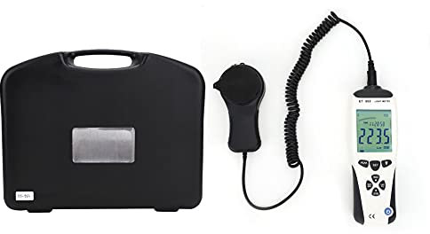 Medidor de luz digital, T-952 Mini medidor de iluminancia LCD portátil de alta precisión Luxómetro Iluminómetro Fotómetro para luces LED y plantas Medidor de lumen