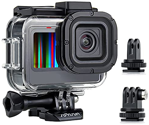 SOONSUN Waterproof Case for GoPro Hero 13/12/11/10/9 Black, 196FT/60M Underwater Protective Diving Housing With Bracket Screw Accessories