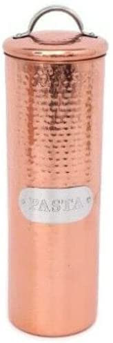 Vision4ever 1Pcs COPPER PASTA METAL KITCHEN FOOD STORAGE TIN KITCHEN CANISTER POT EASY TO USE