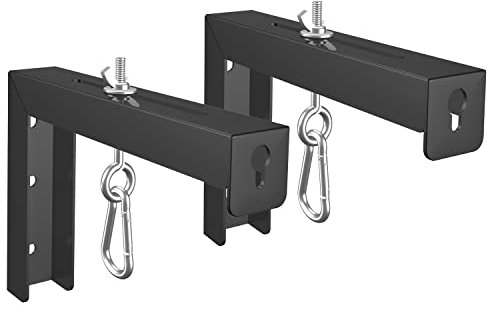 Universal Wall Mounted Projector Screen, 1 Pair Screen Stand, Hanging Mount L-Brackets, Adjustable Hook Kit, Holds 66 lbs, Black