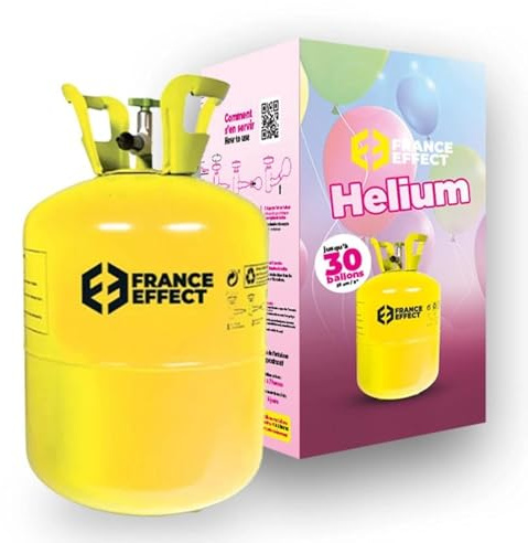 France Effect Bouteille Hélium 30 Ballons : Bouteille d'hélium 0.25m3 - Gonflez et faites flotter vos ballons, parfait pour les fêtes & mariages - Remplie en France
