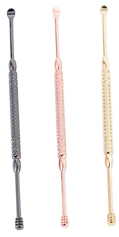 Healifty Set 3 Strumenti Per Pulizia Orecchie in Acciaio Inossidabile Paletta Auricolare Per Rimozione Cerume Portatile e Facile Usare Per Adulti e
